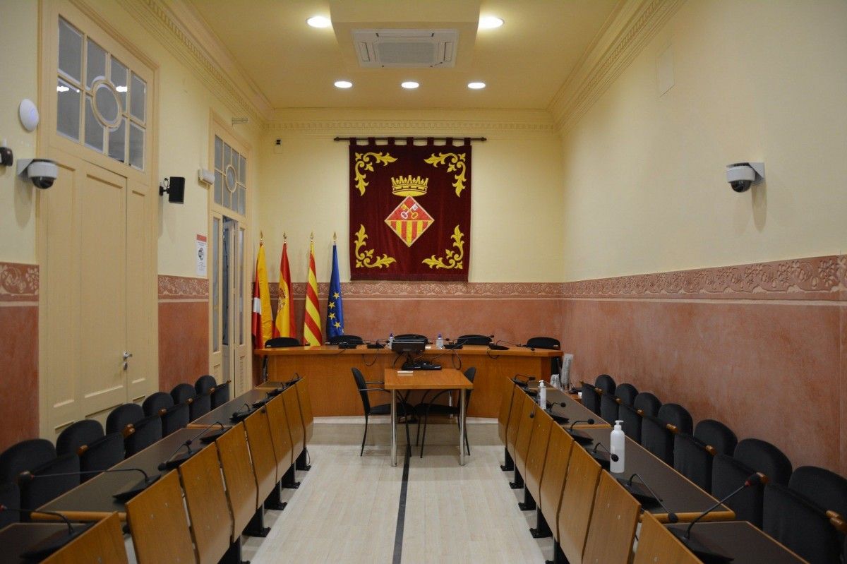 La sala de plens de l'Ajuntament de Rubí