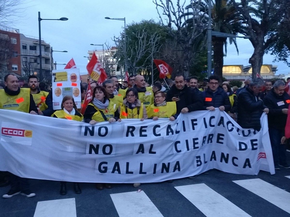 Imatge d'una manifestació de protesta contra el tancament de Gallina Blanca