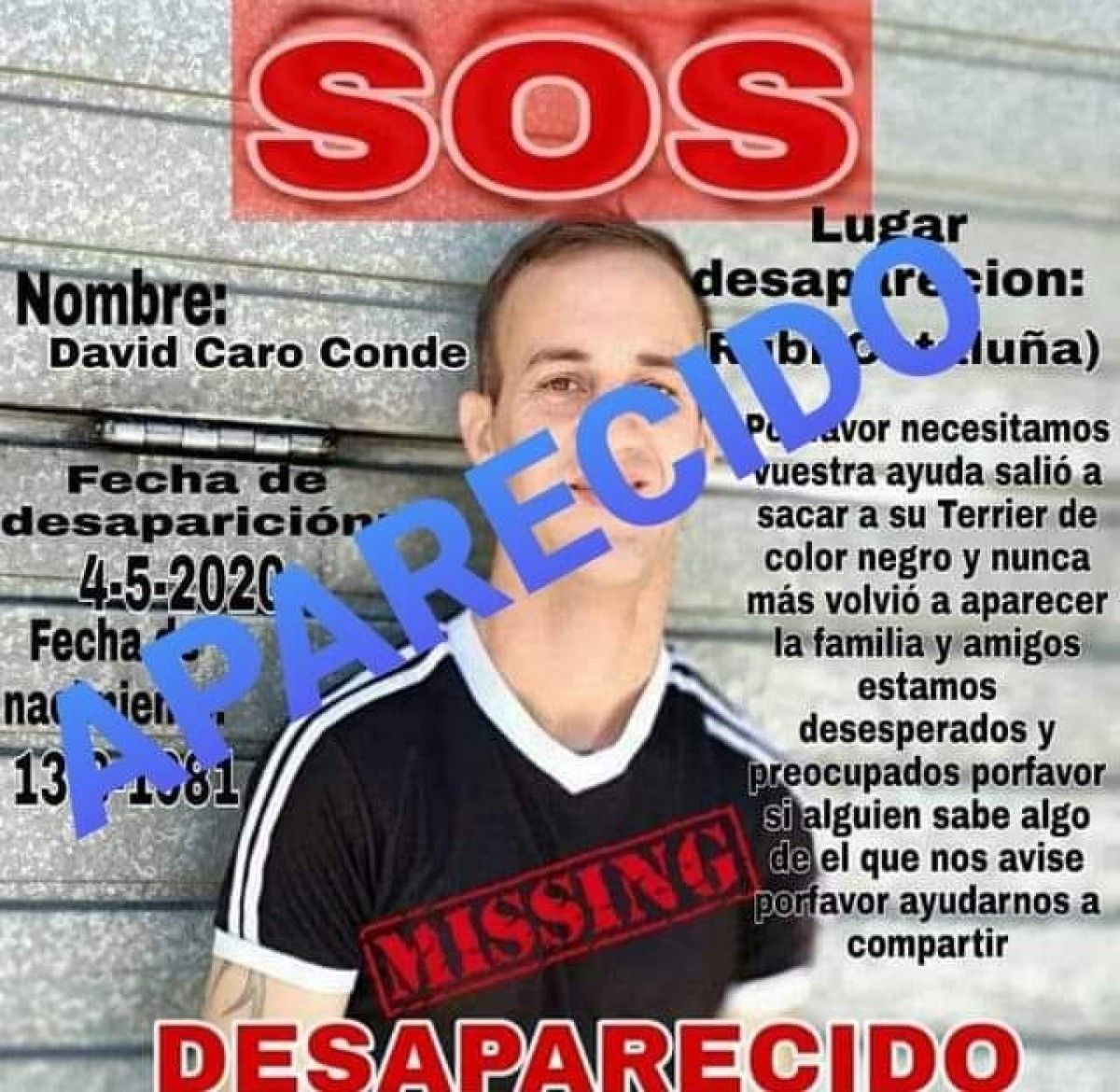 David Caro, desaparegut a Rubí des del 4 de maig