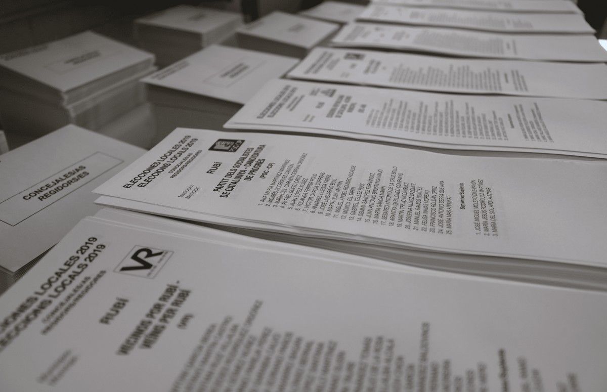 Paperetes de les eleccions municipals del 2019 a Rubí