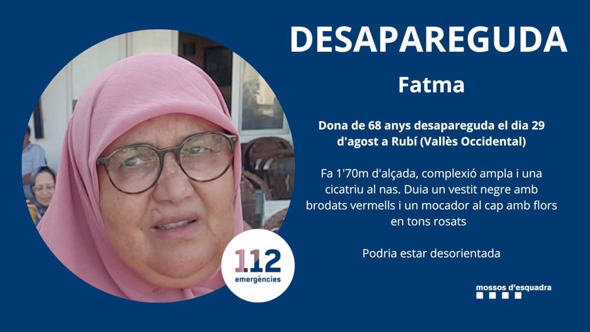 La Fatma va desaparèixer el 29 d'agost a Rubí